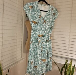 Maeve Tropical Print Button-Down Dress